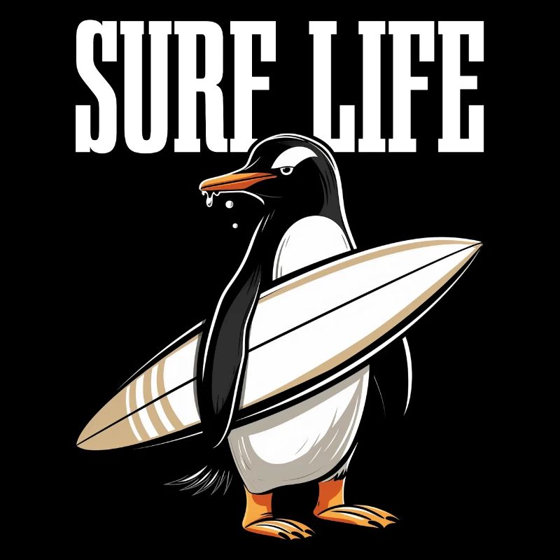 Surf pingouin drôle surfeur cadeau