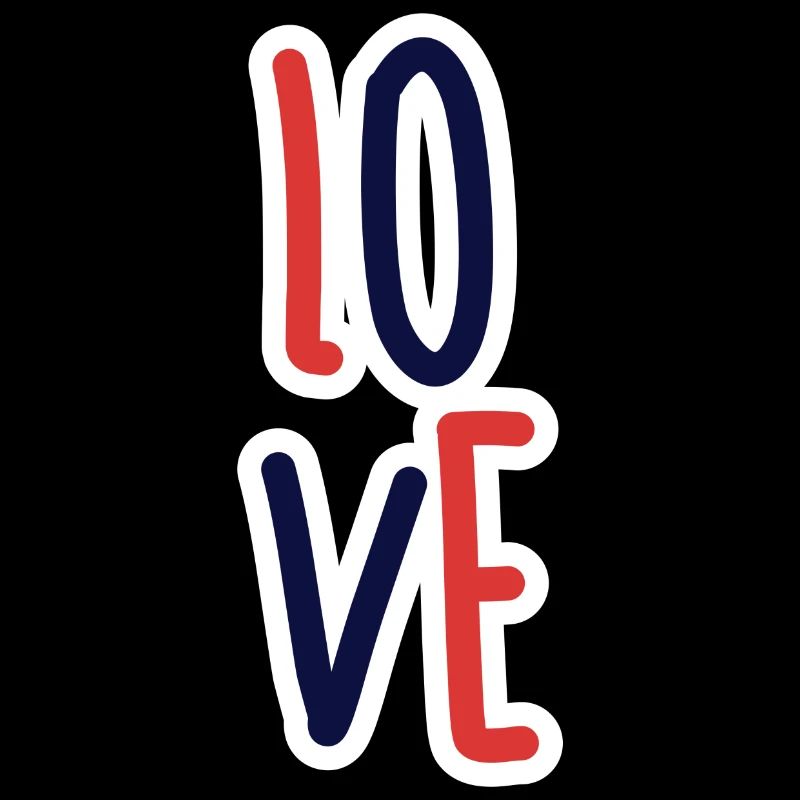Love Typography Navy Red