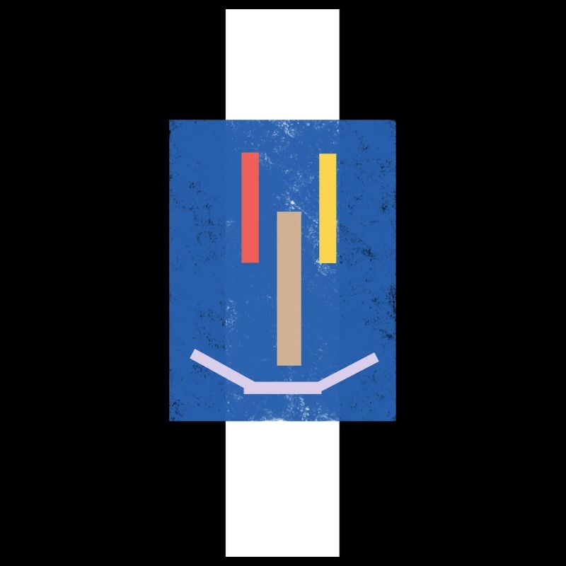 Abstract laughing face on blue