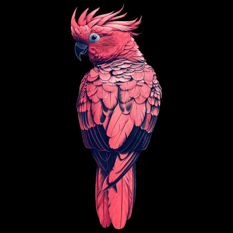 Parrot retro vintage pink