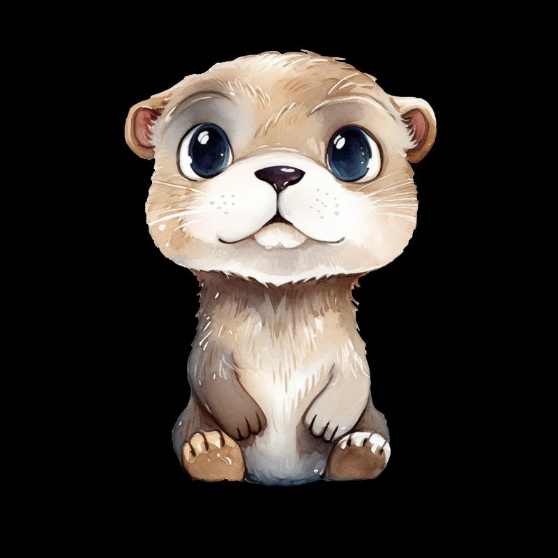 Otter Wasserfarben Zeichnung