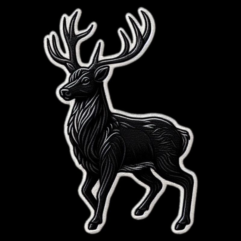 Schwarzer Hirsch Geweih Patchmotiv
