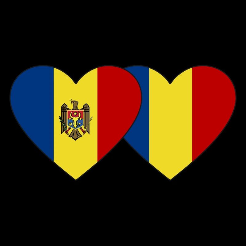 Moldavie Roumanie Drapeau Coeur