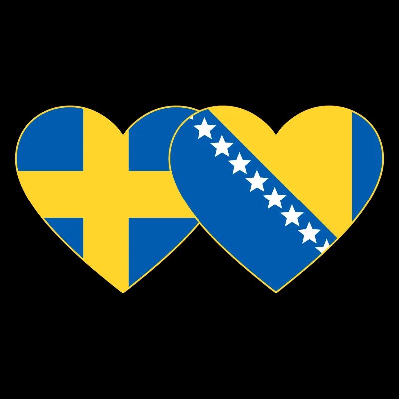 Suède Bosnie Flag Heart