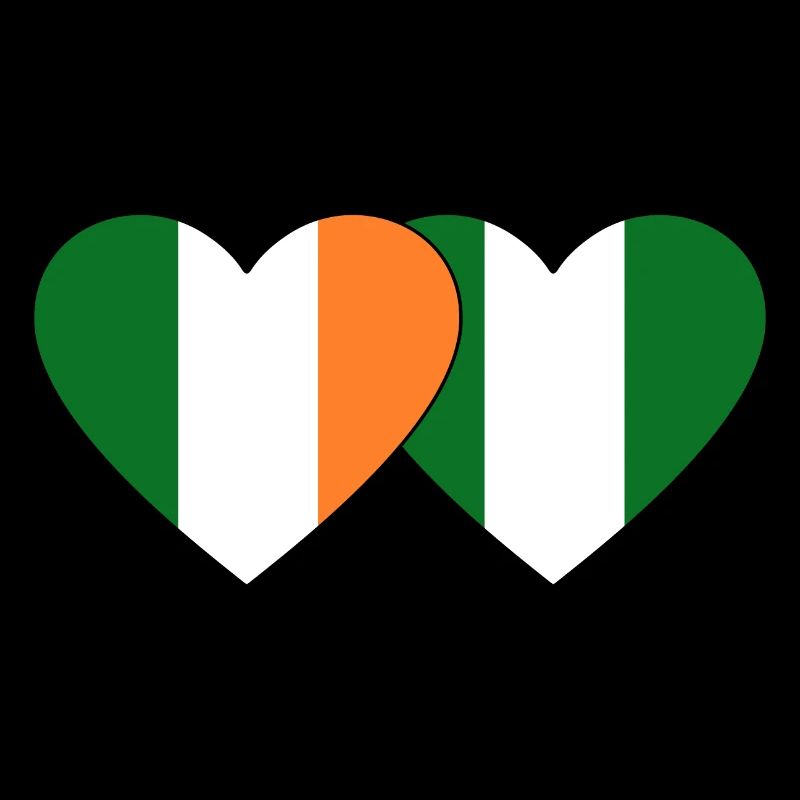 Irlande Nigeria Flag Heart