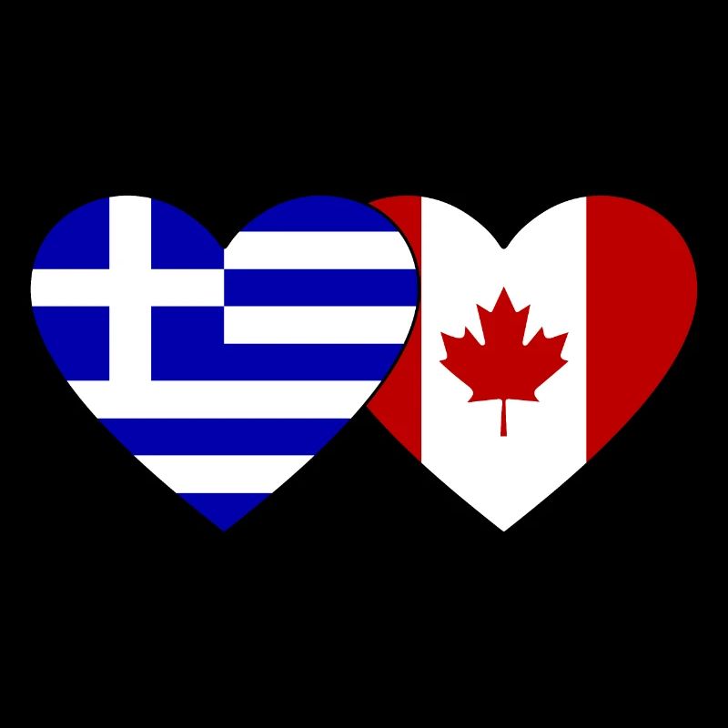 Grèce Canada Flag Heart