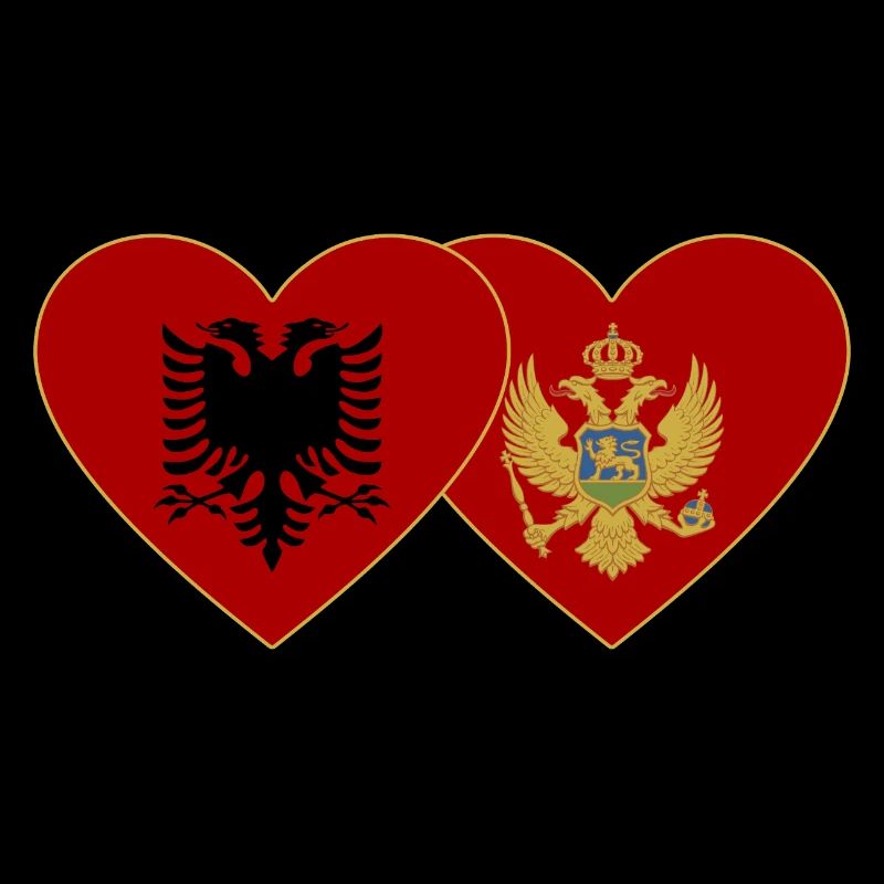 Albanie Monténégro drapeau