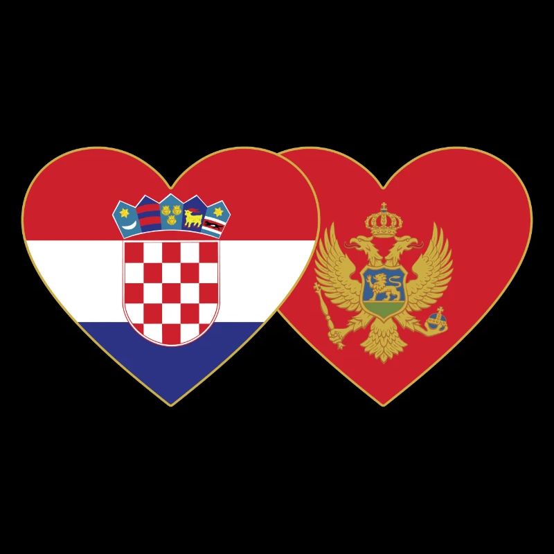Croatie Monténégro Drapeau