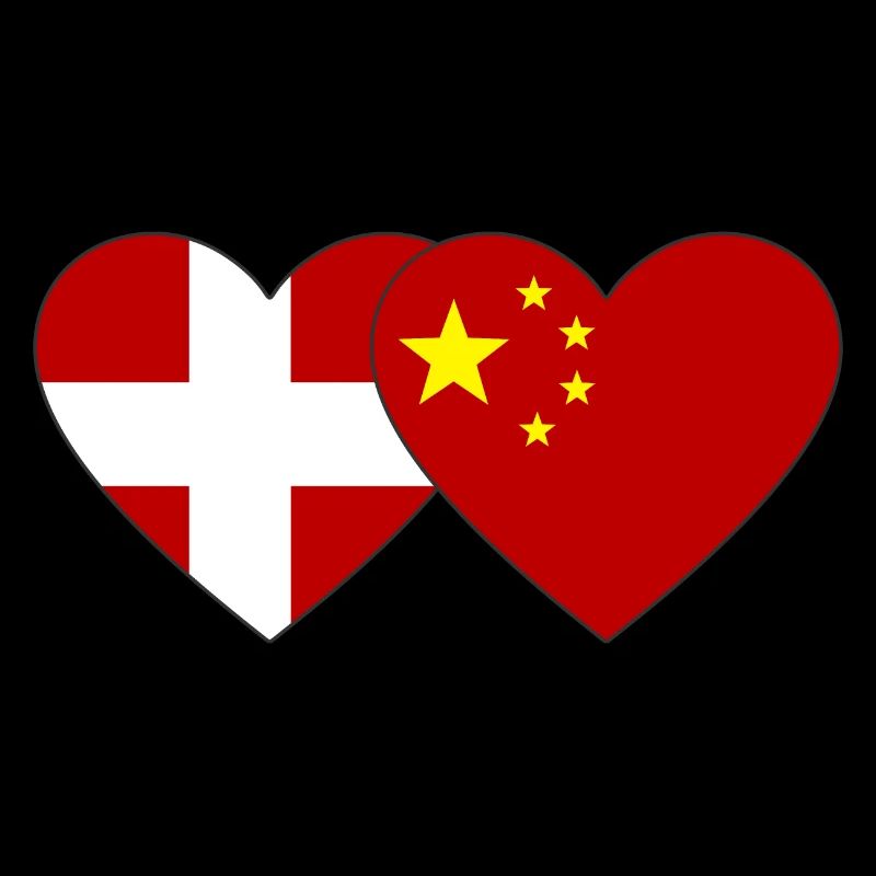 Dänemark China Herz Flagge