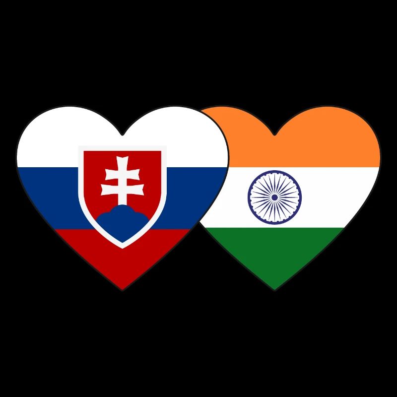 Slovakia India Flag Heart