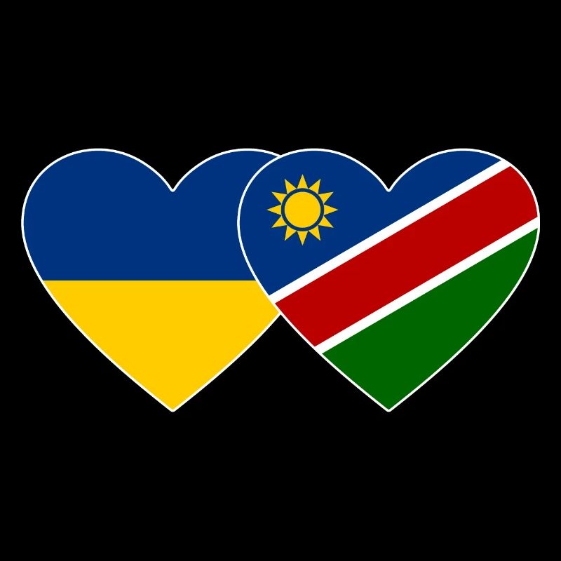 Ukraine Namibia Flag Heart