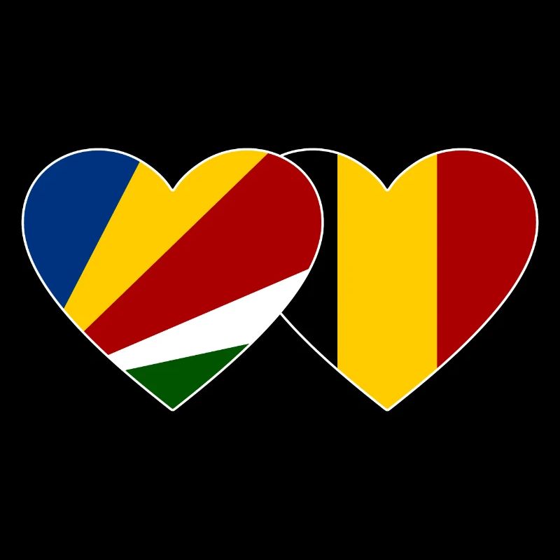 Seychelles Belgium Flag Heart