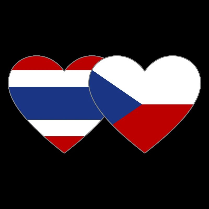 Coeur de drapeau de la République tchèque de Thaïlande