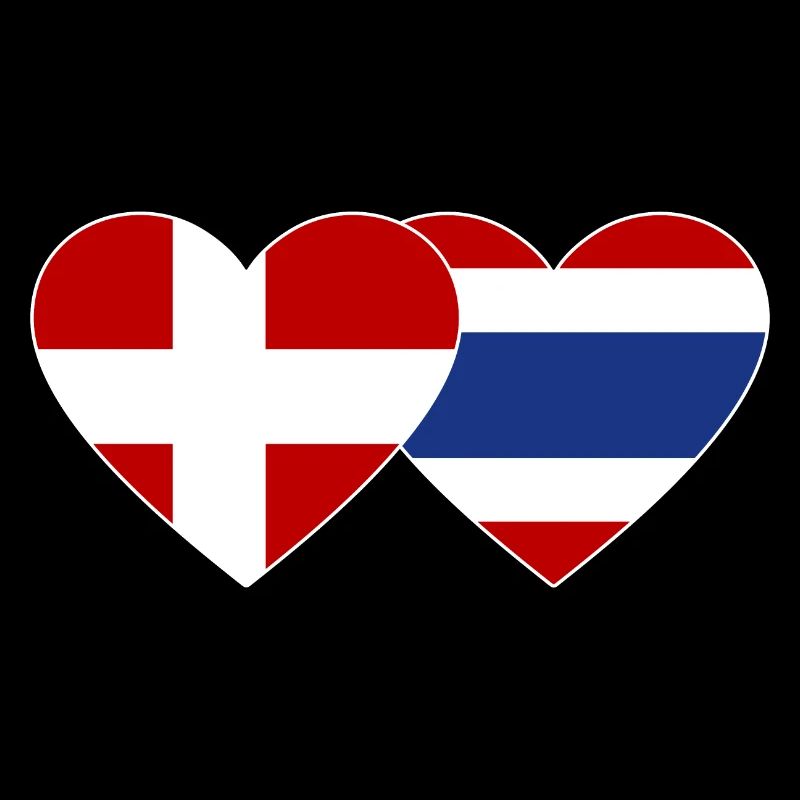 Coeur de drapeau du Danemark Thaïlande