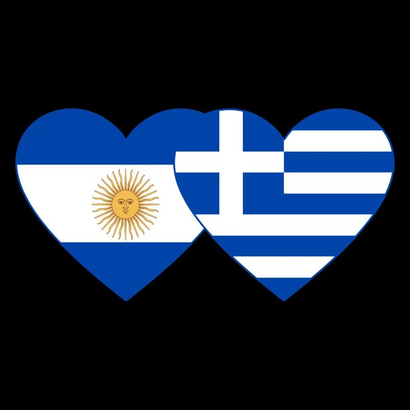 Argentine Grèce Drapeau Coeur