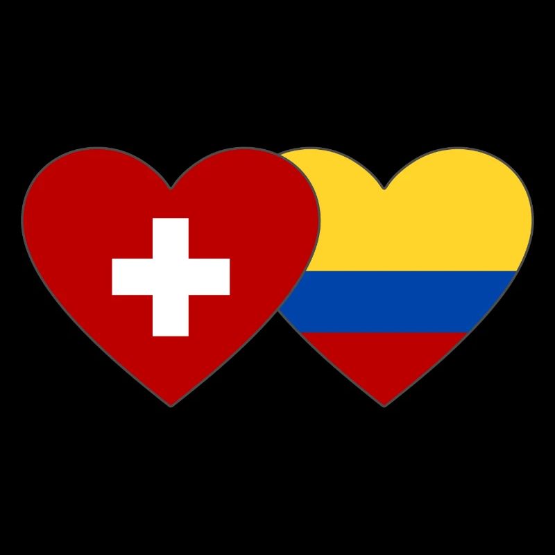 Suisse Colombie Drapeau Coeur