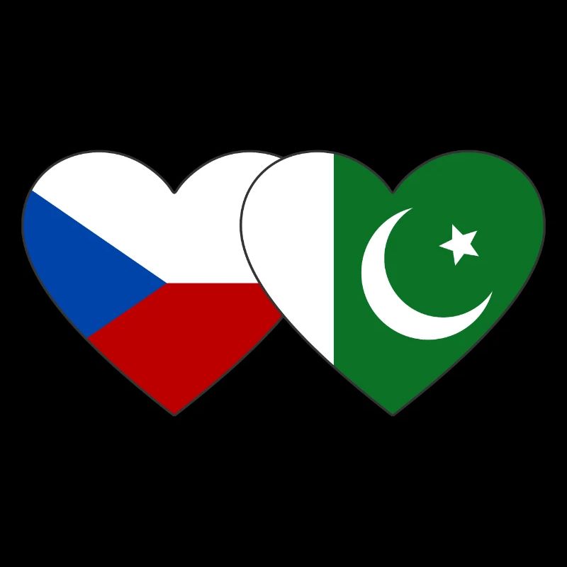 République tchèque Pakistan Drapeau Coeur