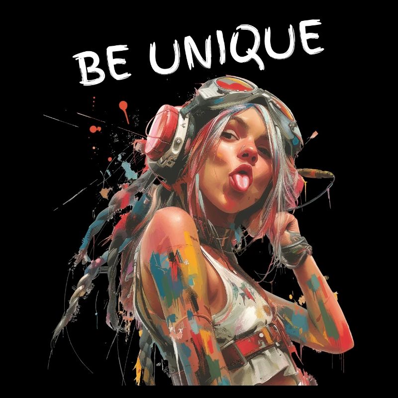 BE UNIQUE. Self-loyalty, self-confident, individual,