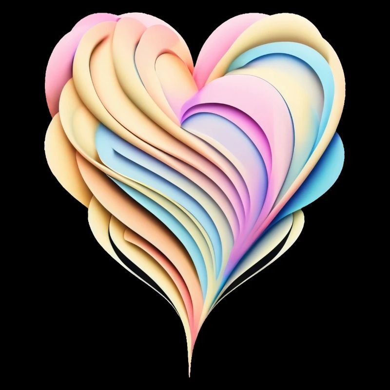Pastellregenbogenherz in 3D-Optik