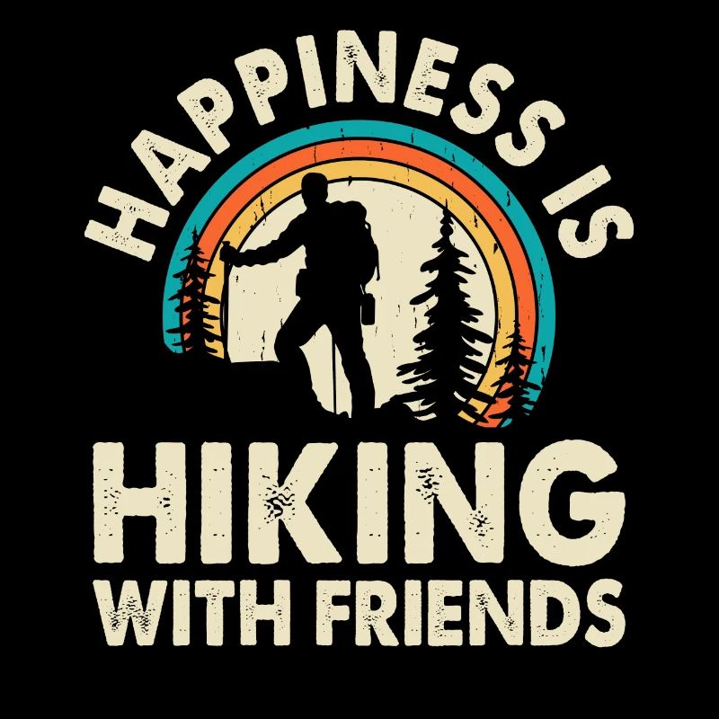 Wandern mit Freunden - Glücklicher Wanderer Design