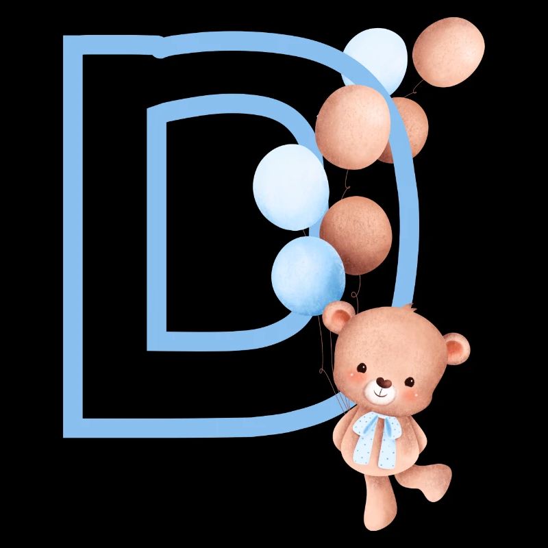 Blauer Buchstabe D Bär