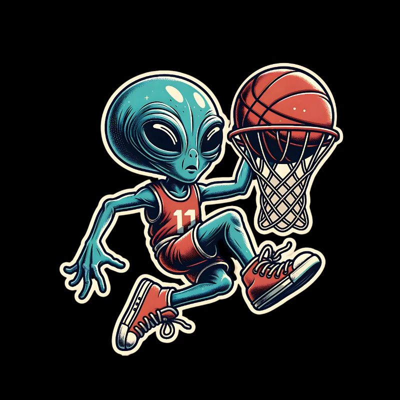 Basketball Dunking Alien