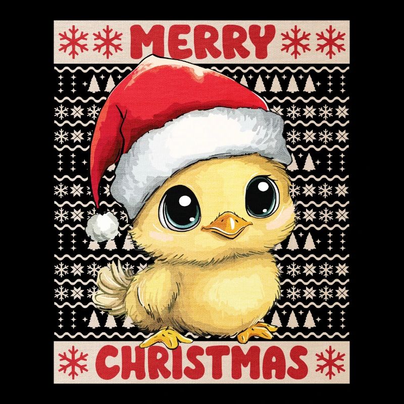 Poulet poussin moche Noël Noël mignon