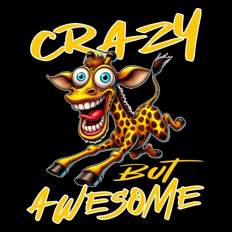 Crazy but Awesome Giraffe Comic Style
