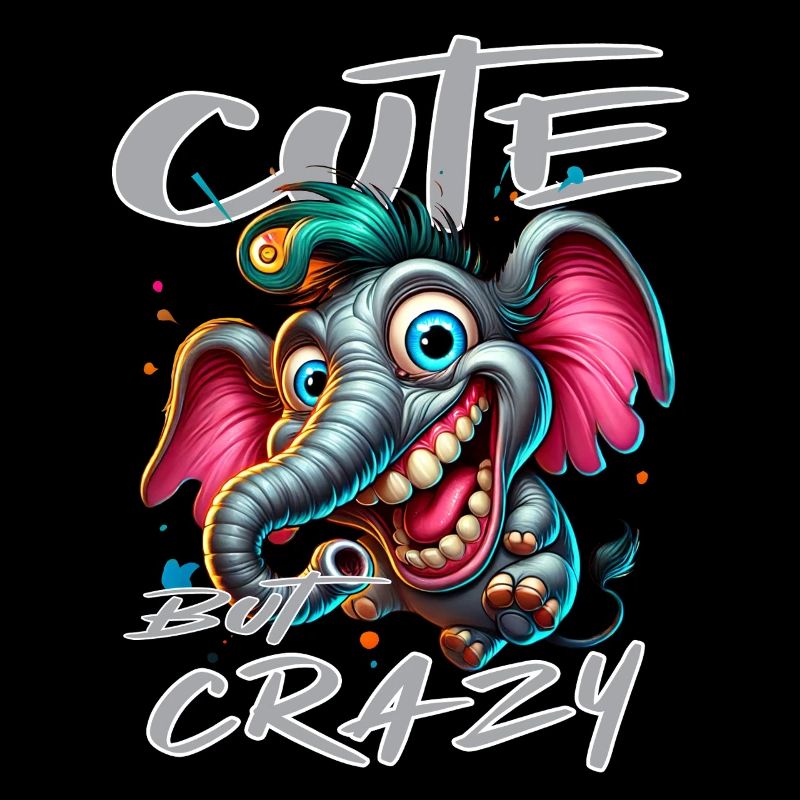Cute but Crazy Elephant Comic Style