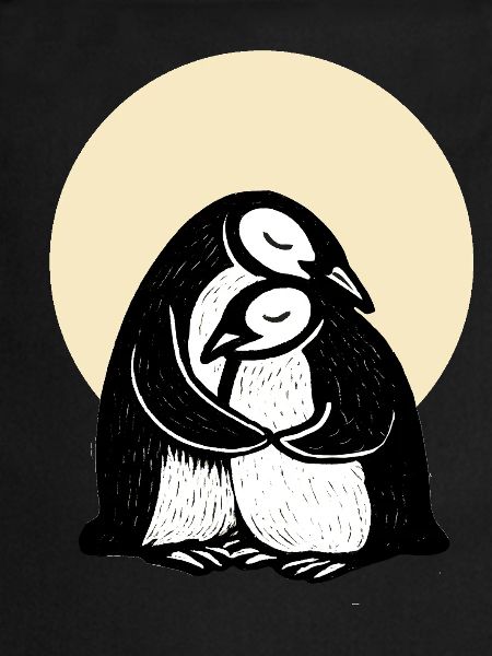 Hugging Penguins Duo