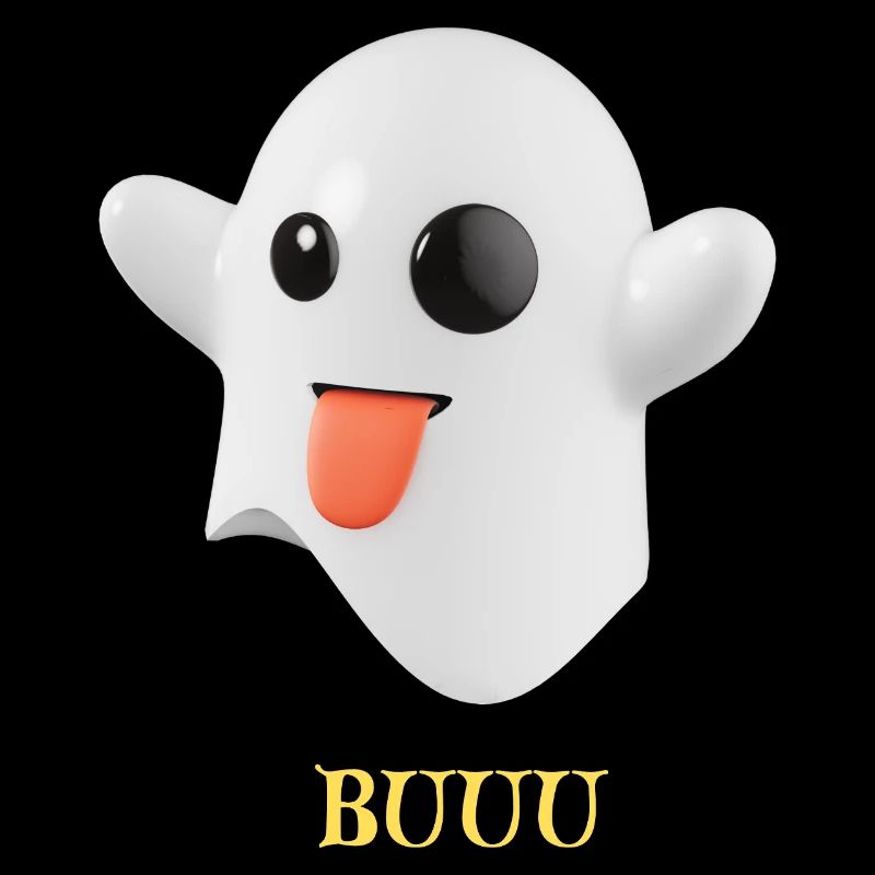 Fluffy Ghost with Tongue