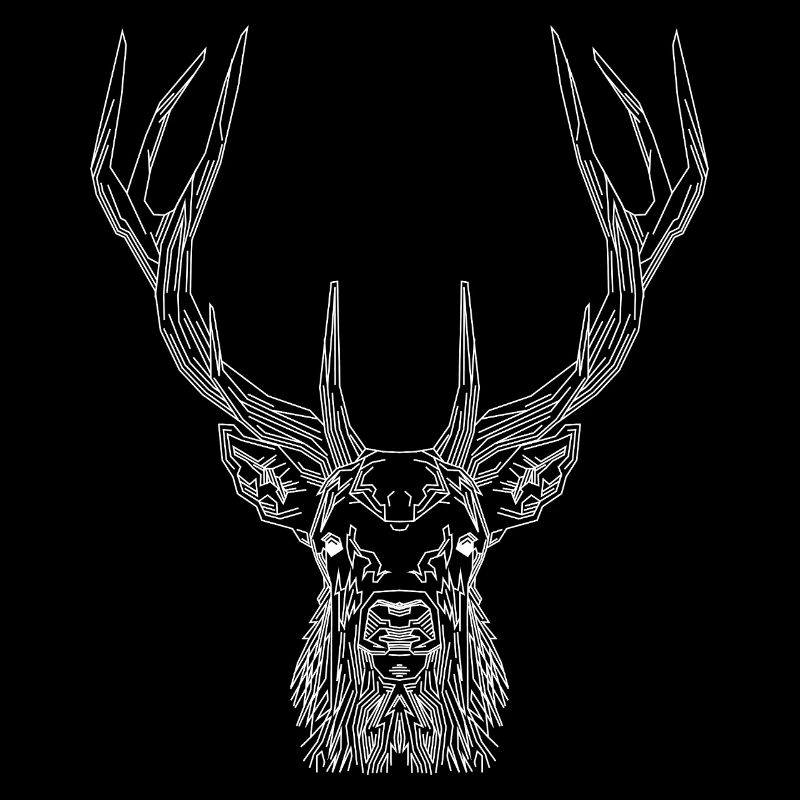 Tech Deer – Geometrischer Hirsch in Weiß