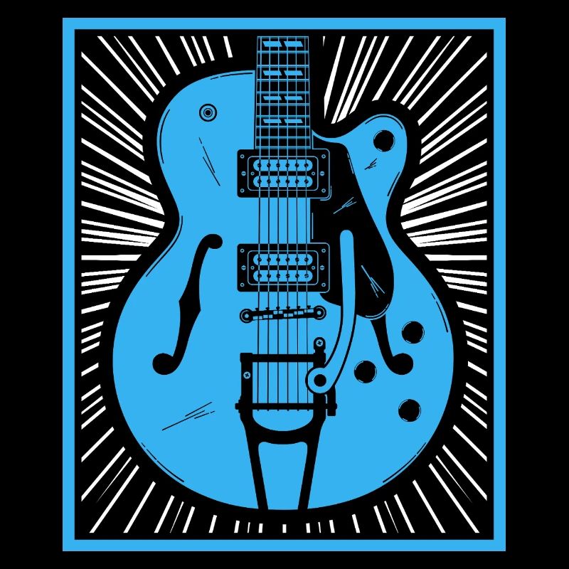 Retro Guitar Silhouette