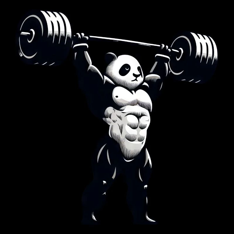 Starker Panda Gewichtheber