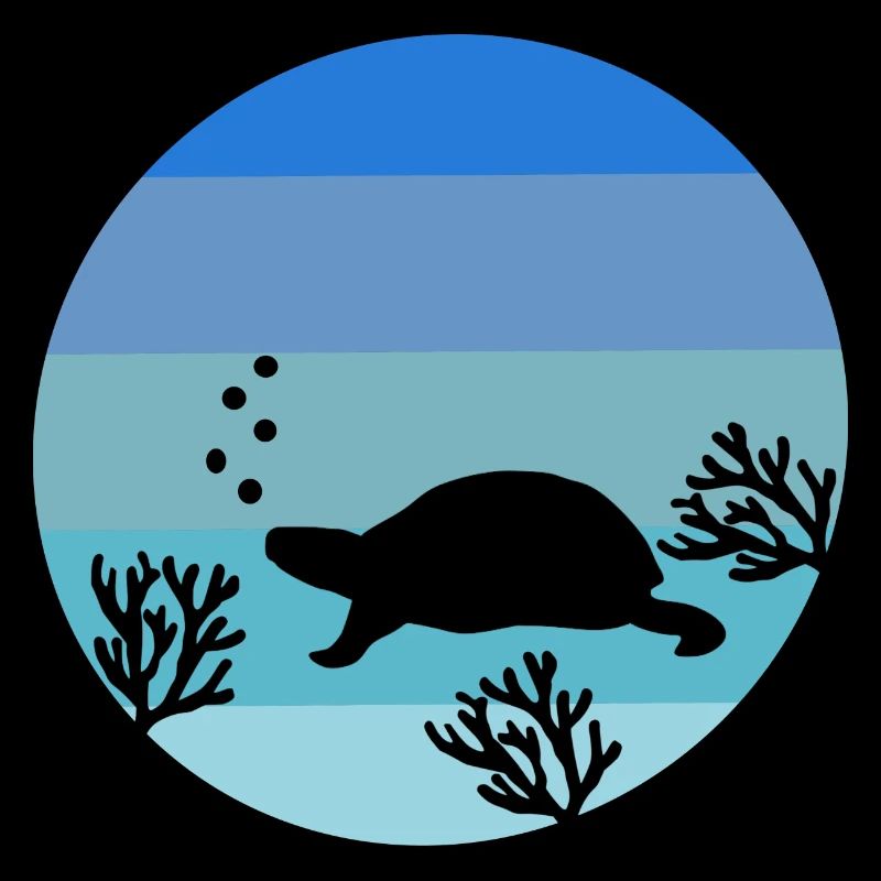 Retro Ocean Animal Lover Gift Turtle
