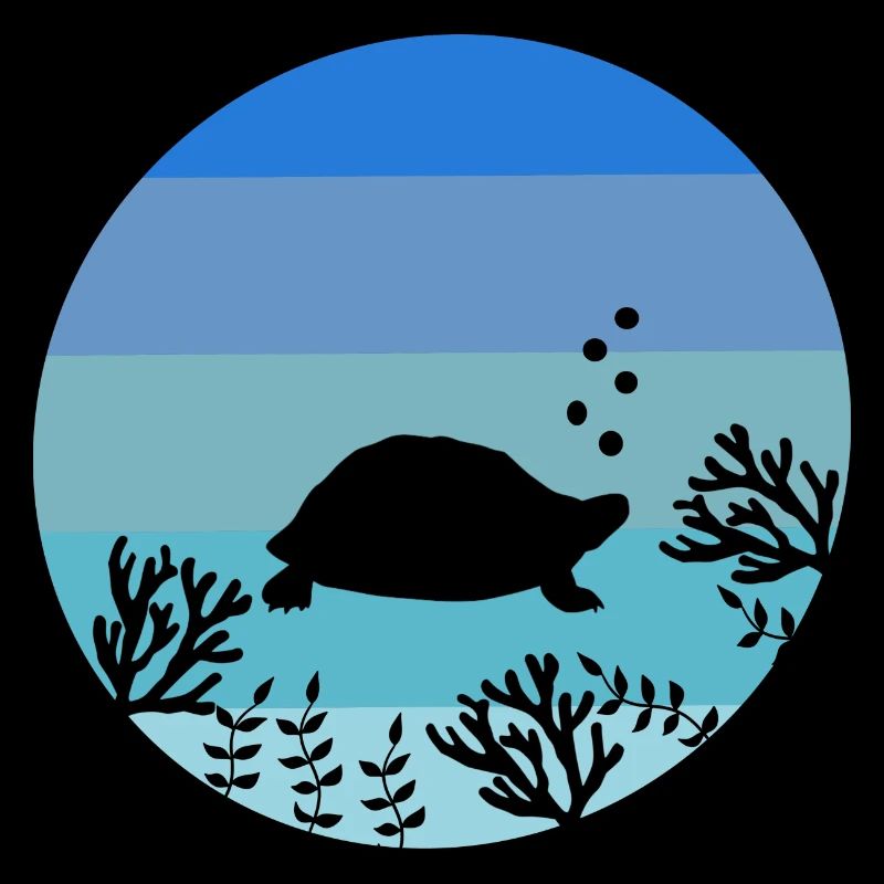 Turtle Ocean Animal Retro Sea Turtle