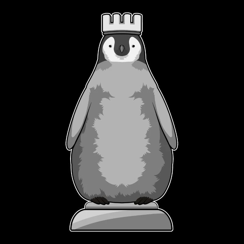 Penguin as chess piece king