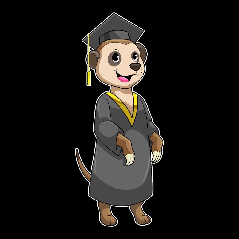 Erdmännchen als Student mit Diplom