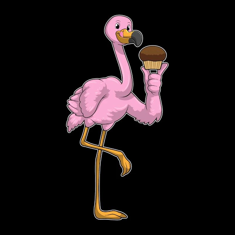 Flamingo mit Muffin