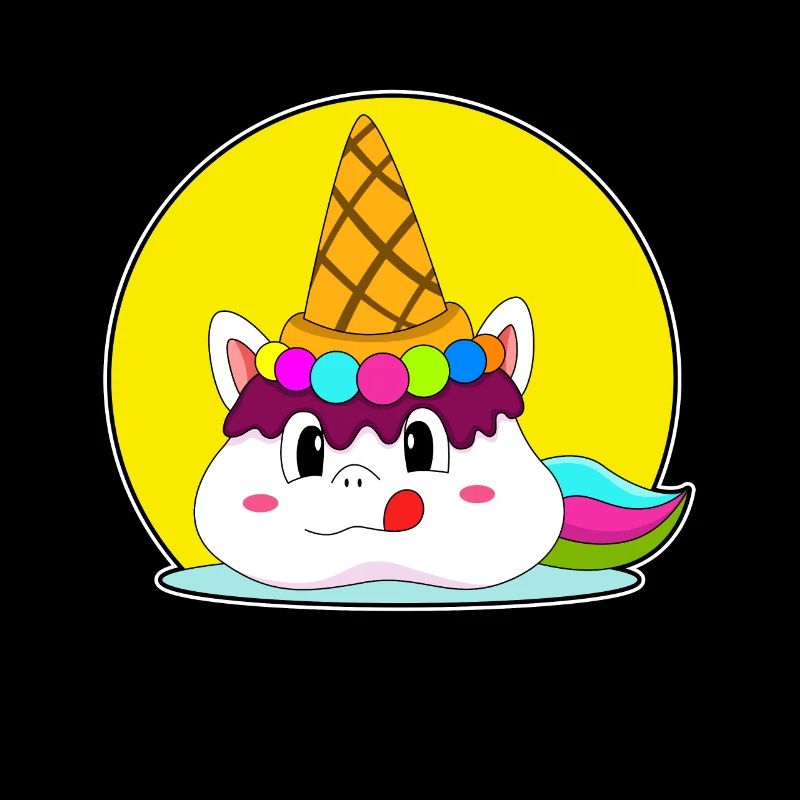 Licorne avec cornet de crème glacée