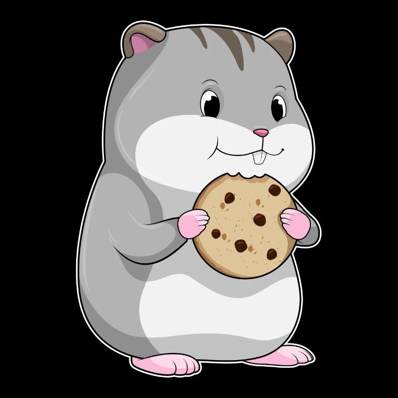 Hamster with biscuit