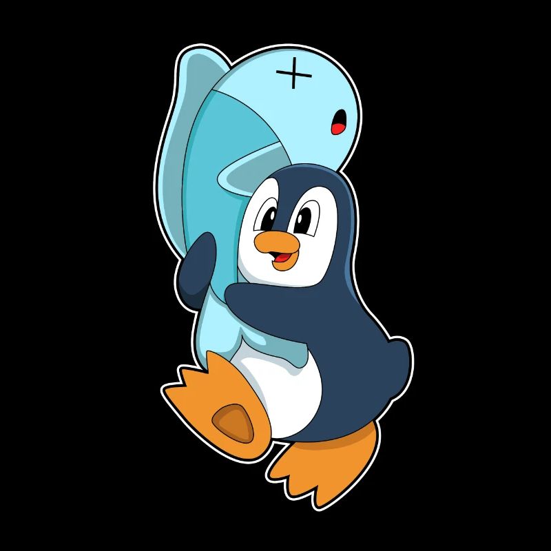 Pingouin avec du poisson