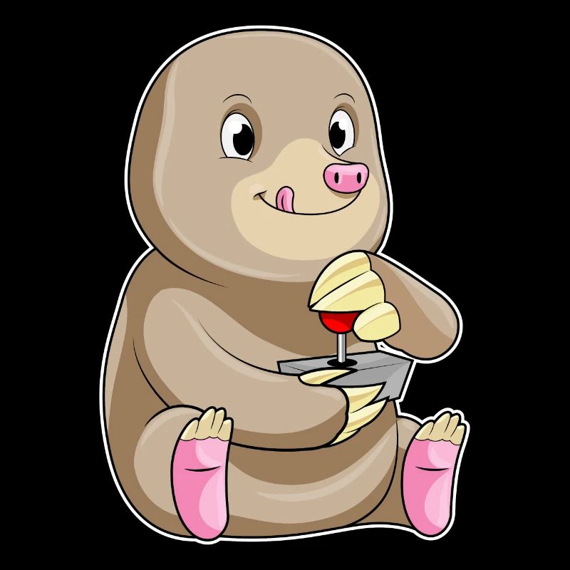 Mole as a gamer with joystick