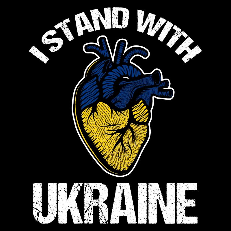 Ich stehe mit der ukrainischen Flagge ukrainisch