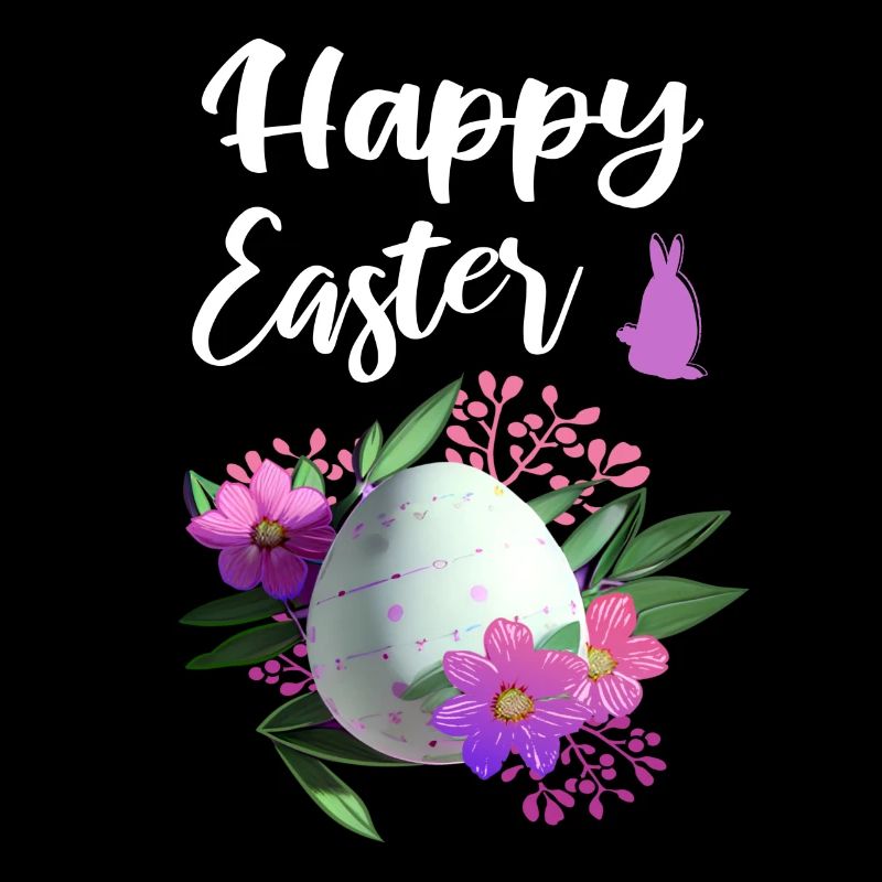 Happy Easter Flowers Easter Egg