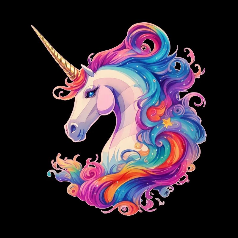 Unicorn mythical creature with rainbow mane unicorn
