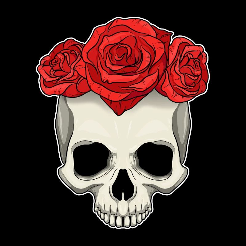 Crâne Rose Fleurs
