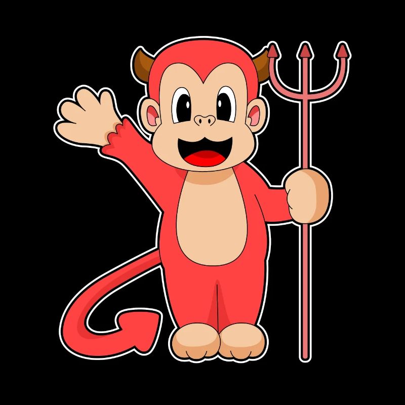 Monkey Halloween Devil Trident