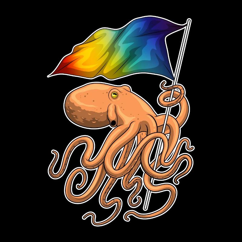 Drapeau arc-en-ciel Octopus
