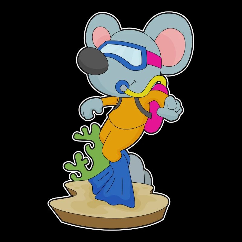 Souris Plongeur Bouteille d’oxygène Plongée